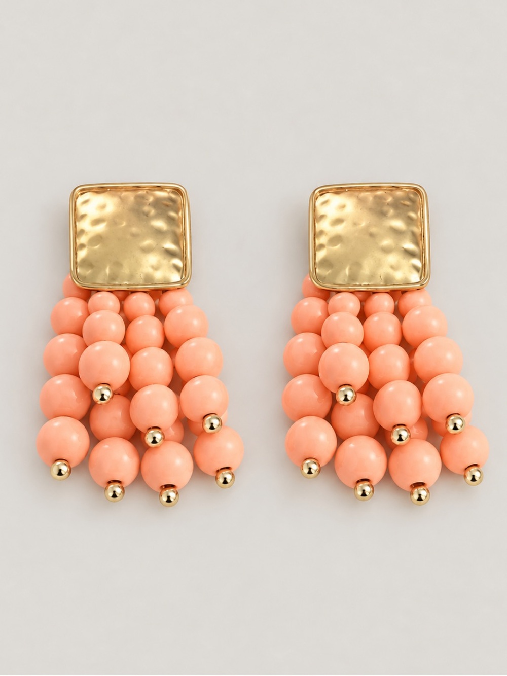 New! Orange Peach Beaded Drop Earrings (3001) NWOT